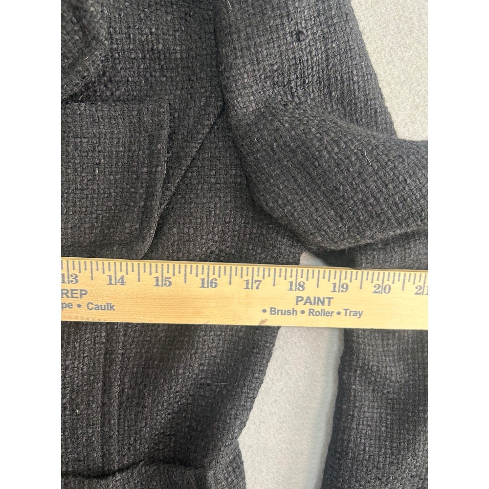 Gap Blazer Women 10 Black Wool Blend Tweed 3-Button Patch Pocket Y2K Vintage - Picture 5 of 8